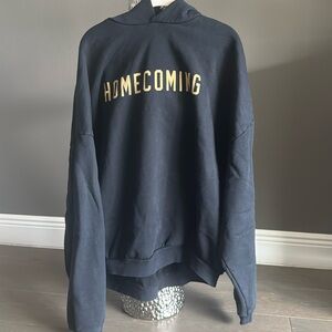 Essentials Navy Hoodie with Gold "HOMECOMING" Text